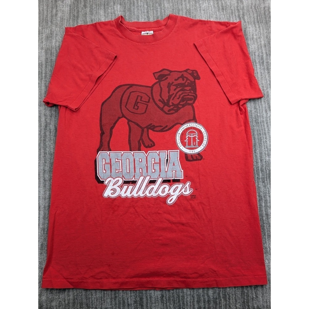 Vintage Georgia Bulldogs T-Shirt XL 20/20 Sport Red Single-Stitch USA Made NCAA